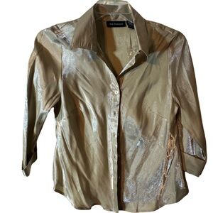 Blue diamond Tan Button Down 3/4 Sleeve Shirt